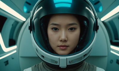 우주복을 입은 한국소녀 아름답다