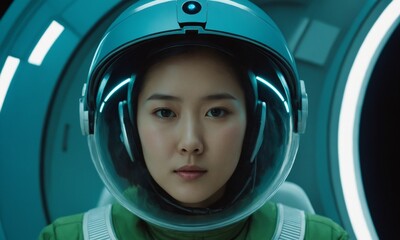 우주복을 입은 한국소녀 아름답다