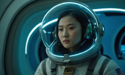 우주복을 입은 한국소녀 아름답다
