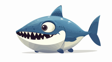 Colorful Tuna Fish Cartoon Illustration for Kids Isolated on White Background