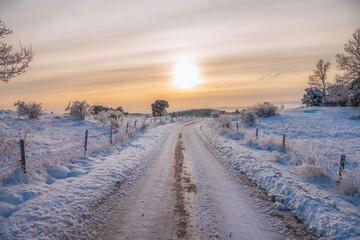 Obraz premium winter landscape with road