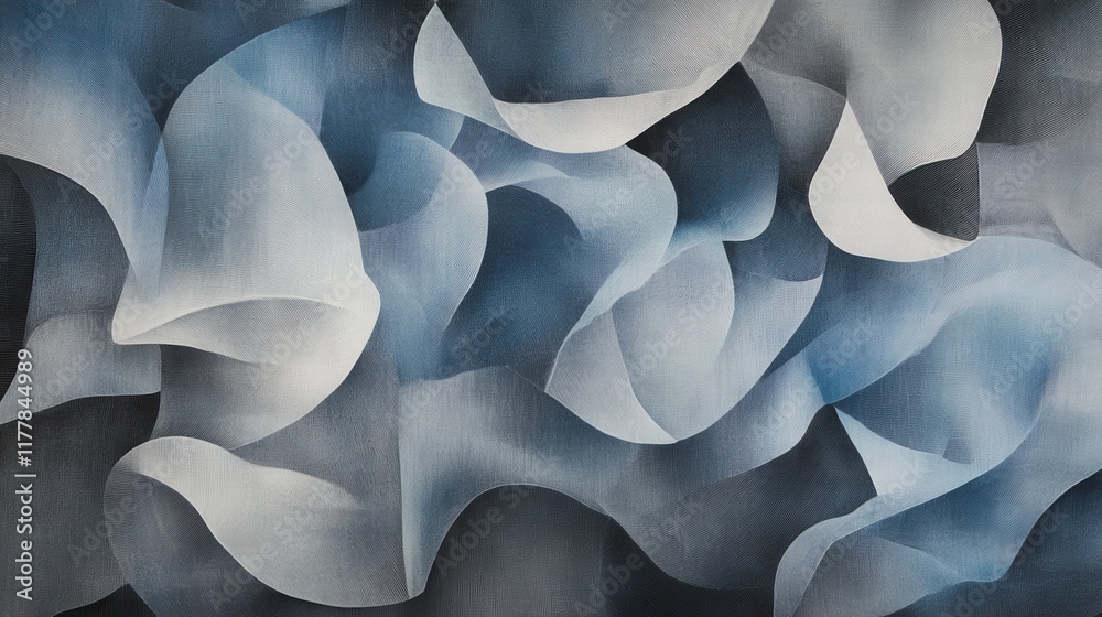 Poster elegant interplay of translucent pencil strokes creates a flowing abstract design of soft textures a
