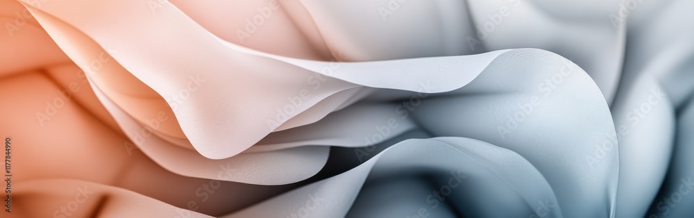 Poster Elegant gradient of pencil strokes displayed through soft fabric folds in a tranquil setting