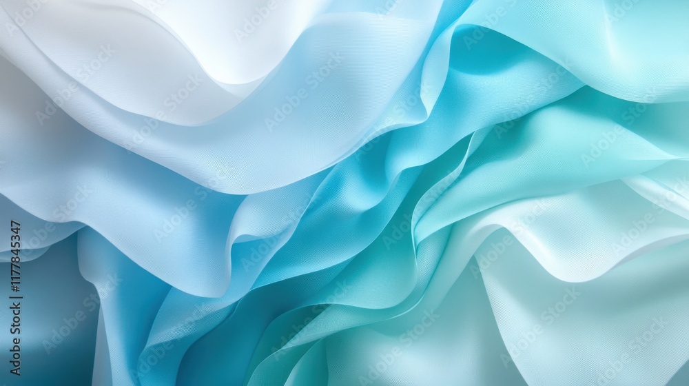 Aufkleber Elegant gradient background features smooth transitions from light blue to soft aqua, creating a soothing visual effect