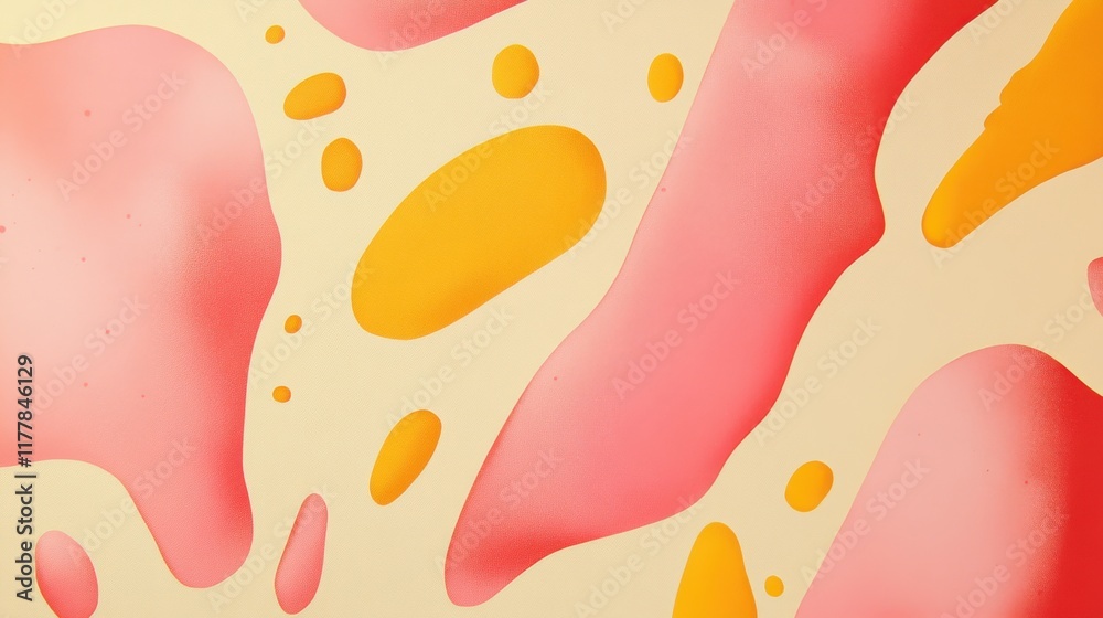 Poster Overlapping pencil strokes create abstract spots in vibrant hues showcasing artistic expression and creativity