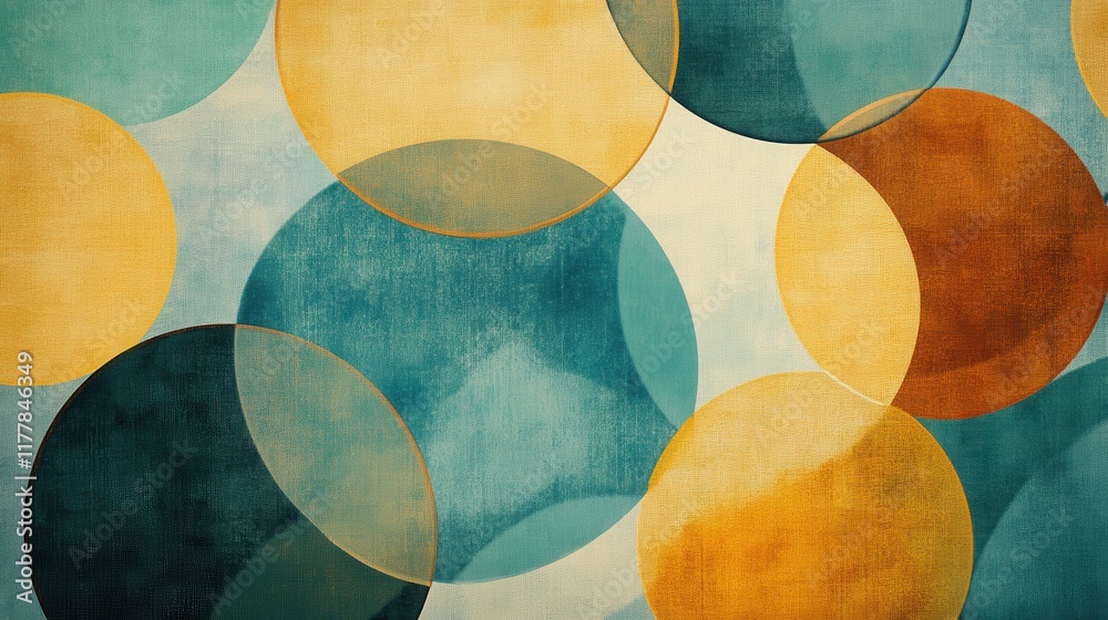 Leinwandbilder Abstract circular patterns overlap in vibrant colors creating a dynamic visual experience