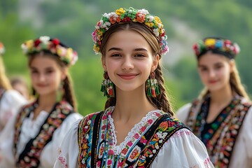 Group of beautiful young women from bosnia and herzegovina
