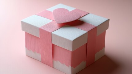 Fototapeta premium Romantic Heart Shaped Paper Gift Box for Special Occasions