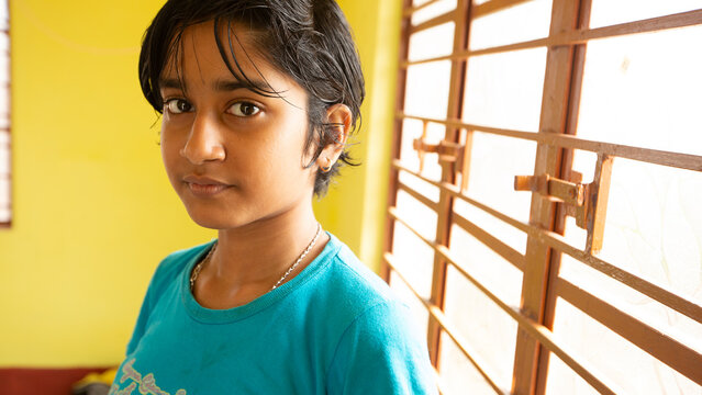 Portrait of a teenage girl looking at camera