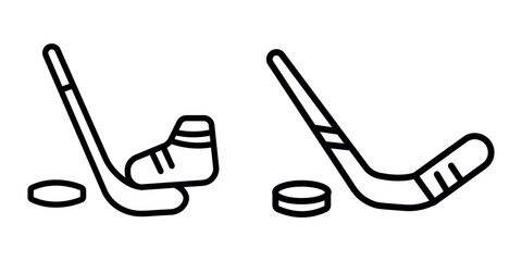 ice-hockey outline or line icon design bundle.