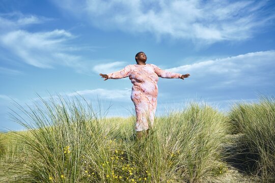 Freedom on a sunny day in nature