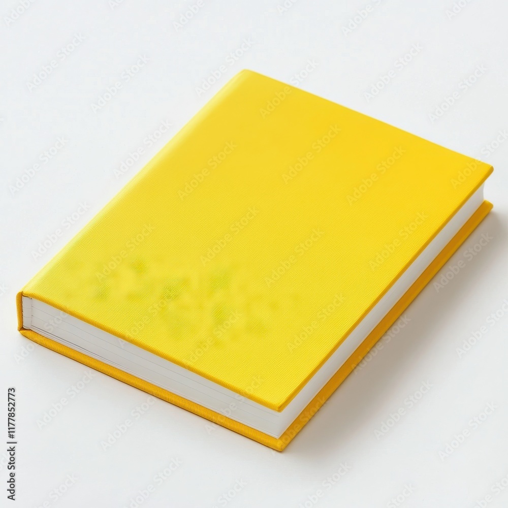 Poster Bright yellow notepad with clean sheets placed on a surface ready for note-taking and creativity