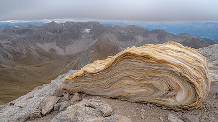 Majestic Mountain Landscape with Unique Geological Formation