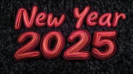 Dramatic 3D Text Composition for New Year Celebration 2025