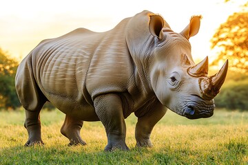 Fototapeta premium Rhinoceros in grassland
