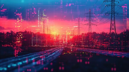 An abstract technology background featuring a vibrant array of colored optical fibers, creating a visually captivating image that symbolizes seamless transfer and communication of data, Hd image