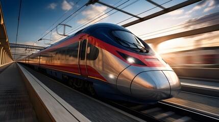 Fototapeta premium High Speed Rail Train