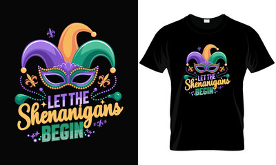 Let The Shenanigans Begin Mardi Gras T-Shirt, Funny St. Patrick's Day Gift T-Shirt.ai © Kadbanu537998