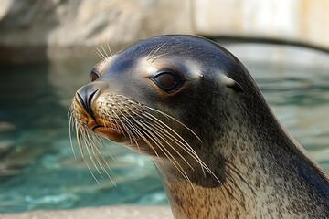 Sea lion basking on beach