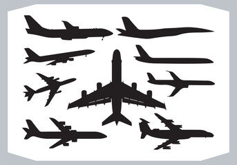 Airplane Silhouettes Collection of Logotype Icons
