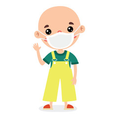 CPositive Cartoon Kid With Leukemia
