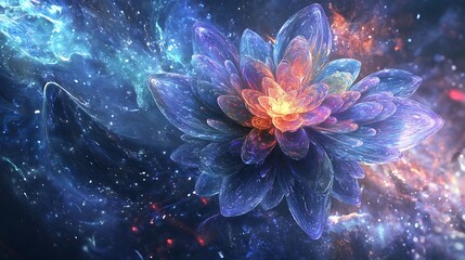 A Cosmic Bloom of Blue and Orange Petals