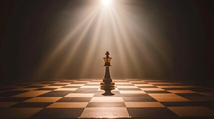 Fallen king on chessboard under spotlight symbolizing the essence of competitive struggle