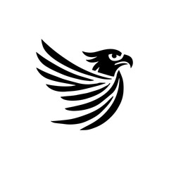 minimalist logo of a eagle in side head vector flat design