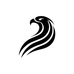 Obraz premium minimalist logo of a eagle in side head vector flat design