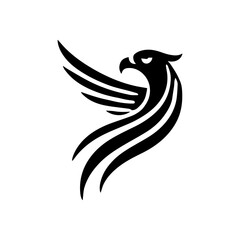 minimalist logo of a eagle in side head vector flat design