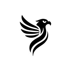 minimalist logo of a eagle in side head vector flat design