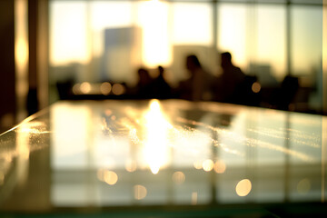 Obraz premium A business team meeting in a conference room, with a blurred background