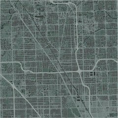 Map of Royal Oak in Michigan in a smooth dark style. Contains layered vector with roads water, parks, etc.