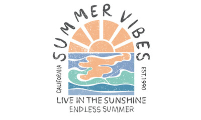 Summer vibes artwork. Sunshine paradise graphic print design. Enjoy beach life. Surf club design. Beach good vibes. Beach modern abstract art. Enjoy beach life.