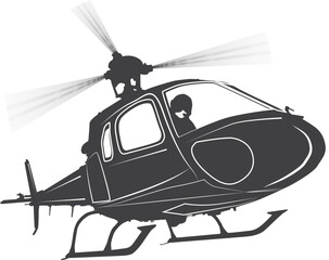 Flying helicopter vector with pilot