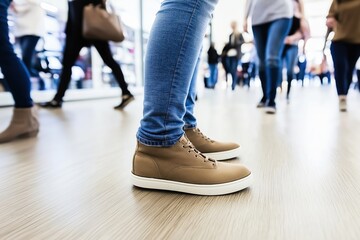 Vibrant energy in city streets on a sunny summer afternoon with motion-blurred silhouettes