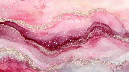 Fototapeta premium Abstract pink fluid art swirls modern digital artwork sophisticated home decor elegant design
