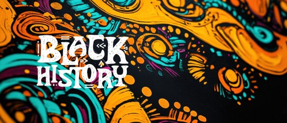 Vibrant Black History Month Abstract Art Design, Colorful Pattern