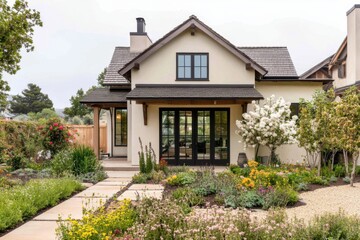 Discover a stunning contemporary home that boasts a vibrant garden and sophisticated landscaping, all situated in a tranquil neighborhood