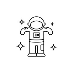 Outline Astronaut icon with helmet and oxygen tank.