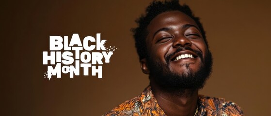 Joyful Black Man Celebrating Black History Month Portrait