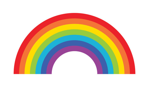 Rainbow vector illustration simple flat design color palette set of seven colors. Rainbow icon. Flat style. Vector icon.