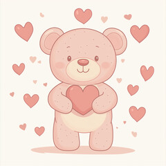 teddy bear with hearts