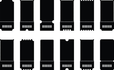 Raffle ticket icon. Vector for apps or website image isolated on transparent background. Ticket for event or program access icon in flat set. Tickets or Coupons, credit card, chip card symbol.