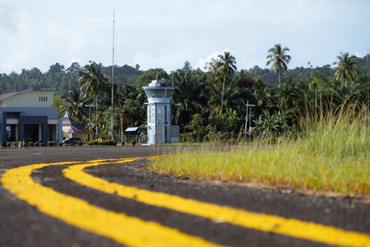 Airport Taxiway with control tower