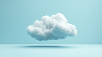 White cloud isolated on light blue background