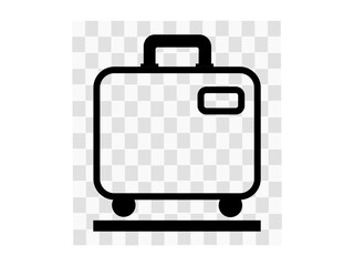 Baggage Claim. Conveyor Belt With Luggages In Airport.Travel bags vector set Baggage Airport People Briefcase. Icon with reflection on white background. Air Travel Thin Line Icons  Editable Stroke