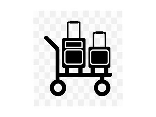 Baggage Claim. Conveyor Belt With Luggages In Airport.Travel bags vector set Baggage Airport People Briefcase. Icon with reflection on white background. Air Travel Thin Line Icons  Editable Stroke