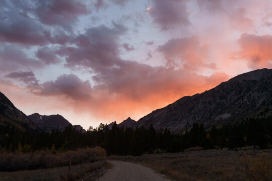 Bright sunset clouds