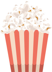 Popcorn design with transparent background, png